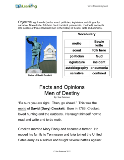 Facts and Opinions Men of Destiny