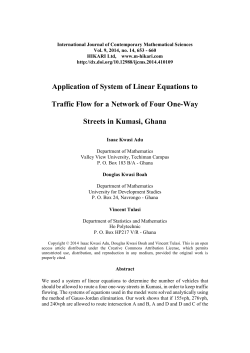 Application of System of Linear Equations to Traffic Flow