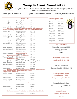 Temple Sinai Newsletter - Temple Sinai Middletown