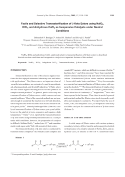 Facile and Selective Transesterification of &beta;