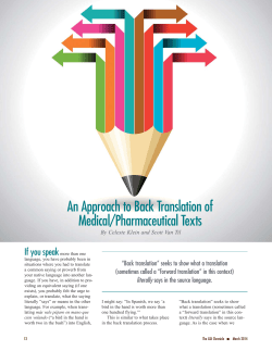 An Approach to Back Translation of Medical