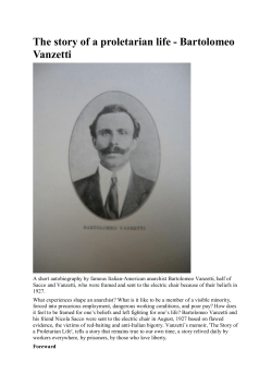 The story of a proletarian life - Bartolomeo Vanzetti