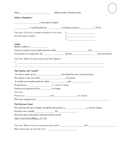 Matter and the Amazing Atom What`s Chemistry?