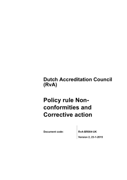 Policy rule Non- conformities and Corrective action