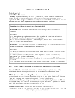 Animals and Their Environments II Grade Level: K, 2 Content Area