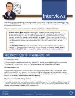 Interviews - CSO Research!