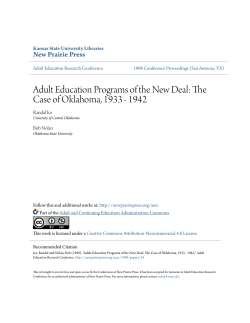 Adult Education Programs of the New Deal