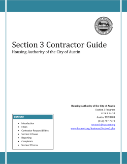 Section 3 Contractor Guide - Housing Authority City Of Austin