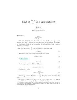 limit of sinx x as x approaches 0