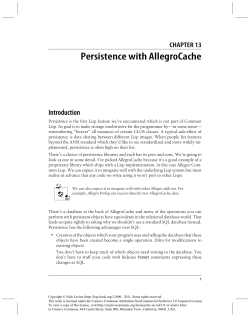 Persistence with AllegroCache