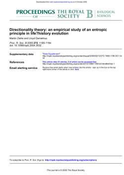 principle in life?history evolution Directionality theory: an empirical