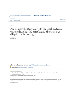 Don&acirc;&bull;Žt Throw the Baby Out with the Frack Water