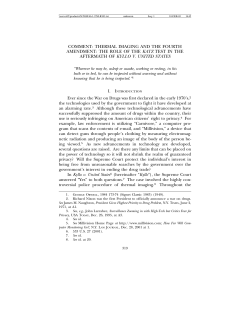 comment: thermal imaging and the fourth amendment: the role of the