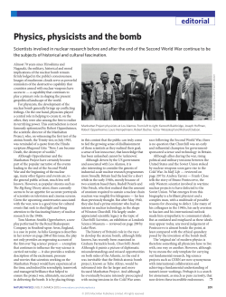 Physics, physicists and the bomb