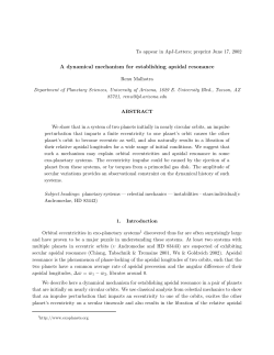 A dynamical mechanism for establishing apsidal resonance