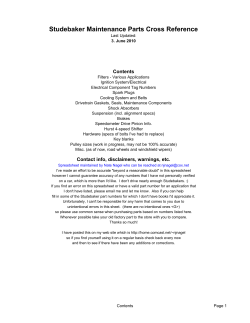 Studebaker Parts Interchange List