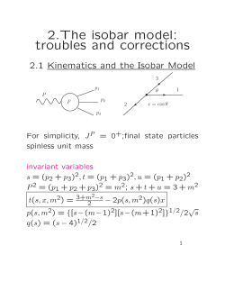 2.The isobar model: troubles and corrections