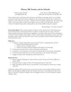 History 308: Gender and the Suburbs