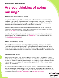 Are you thinking of going missing?