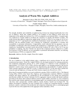 Analysis of Warm Mix Asphalt Additives