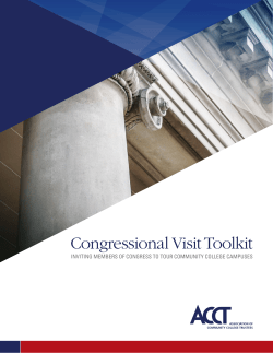 Congressional Visit Toolkit - Association of Community College