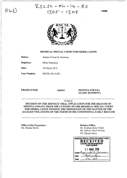 decision on application for release