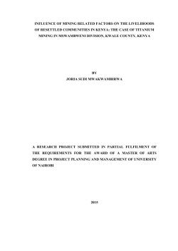 Influence of mining related factors on the