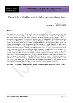 Mimetic Desire in Miguel Cervantes` Don Quixote