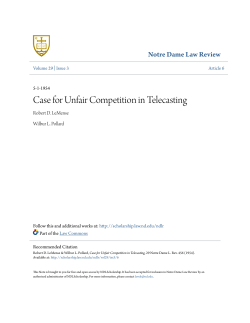 Case for Unfair Competition in Telecasting