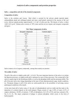 Analysis of saliva components and proteins properties
