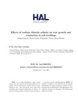 Effects of sodium chloride salinity on root growth and