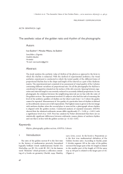 The aesthetic value of the golden ratio and rhythm of the
