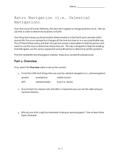 Astro Navigation (i.e. Celestial Navigation)