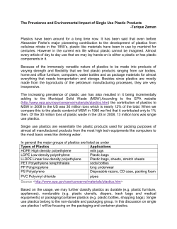 The Prevalence and Environmental Impact of Single Use Plastic