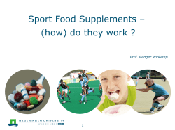 Sport Food Supplements &ndash; (how) do they work