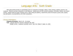 Sixth Grade Language Arts v. 2016