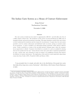 The Indian Caste System as a Means of Contract Enforcement