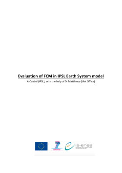 Evaluation of FCM in IPSL Earth System model - IS-ENES