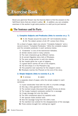 The Sentence and Its Parts