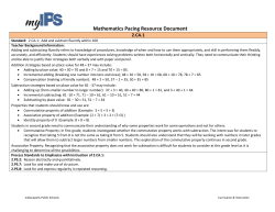Mathematics Pacing Resource Document