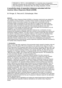 A sensitivity study of separation distances calculated with the