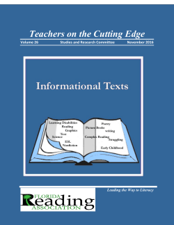 Teachers on the Cutting Edge - Florida Reading Association