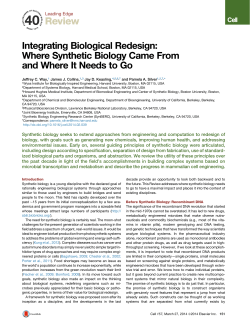 Integrating Biological Redesign: Where Synthetic Biology Came