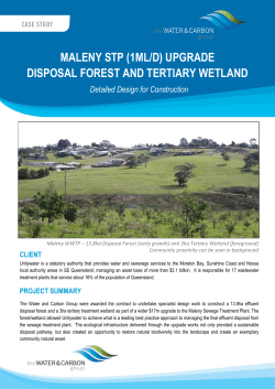 MALENY STP (1ML/D) UPGRADE DISPOSAL FOREST AND