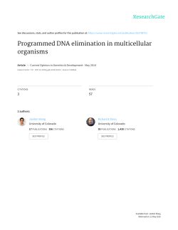 Programmed DNA elimination in multicellular organisms