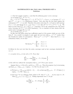 MATHEMATICS 320, FALL 2016, PROBLEM SET 6 Solutions 1