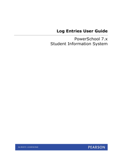 PowerSchool 7.x Log Entries User Guide