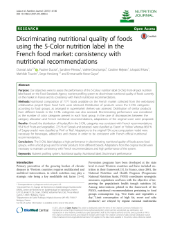Discriminating nutritional quality of foods using the 5