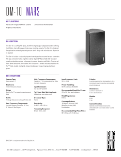 DM-10 - Bag End Loudspeakers