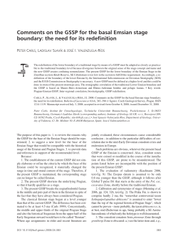 Comments on the GSSP for the basal Emsian stage boundary: the